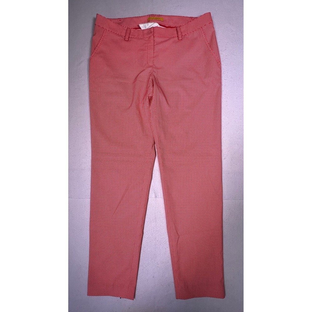 Louis Castel Golf Pants Womens size 79cm Red Chevron Pattern Excellent